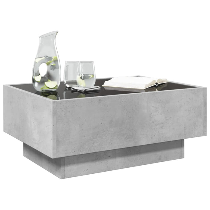 Tavolino Salotto con LED Grigio Cemento 70x50x30 cm Multistrato 847514