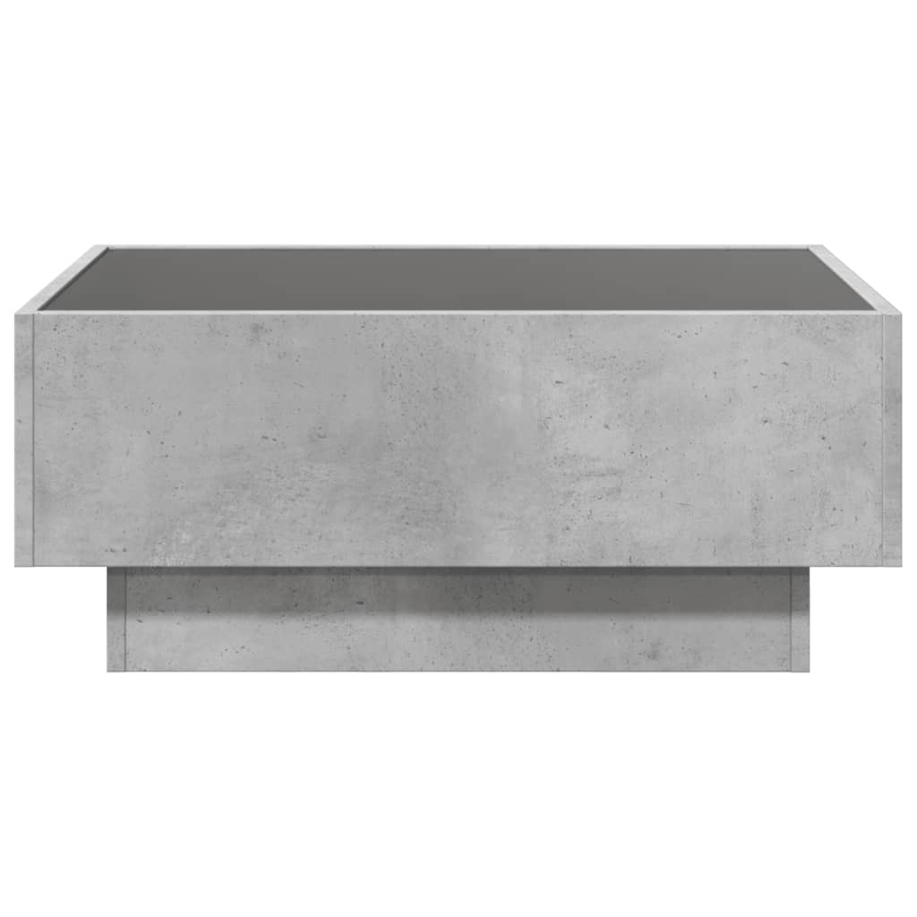 Tavolino Salotto con LED Grigio Cemento 70x50x30 cm Multistrato 847514