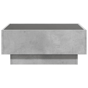 Tavolino Salotto con LED Grigio Cemento 70x50x30 cm Multistrato 847514