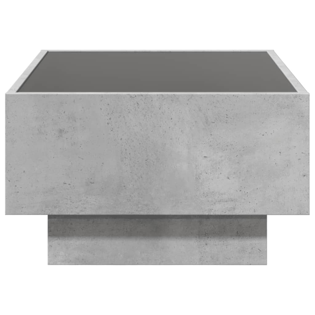 Tavolino Salotto con LED Grigio Cemento 70x50x30 cm Multistrato 847514