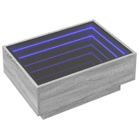 Tavolino Salotto con LED-Tavolino da soggiorno-Tavolo Grigio Sonoma 70x50x30 cm Multistrato