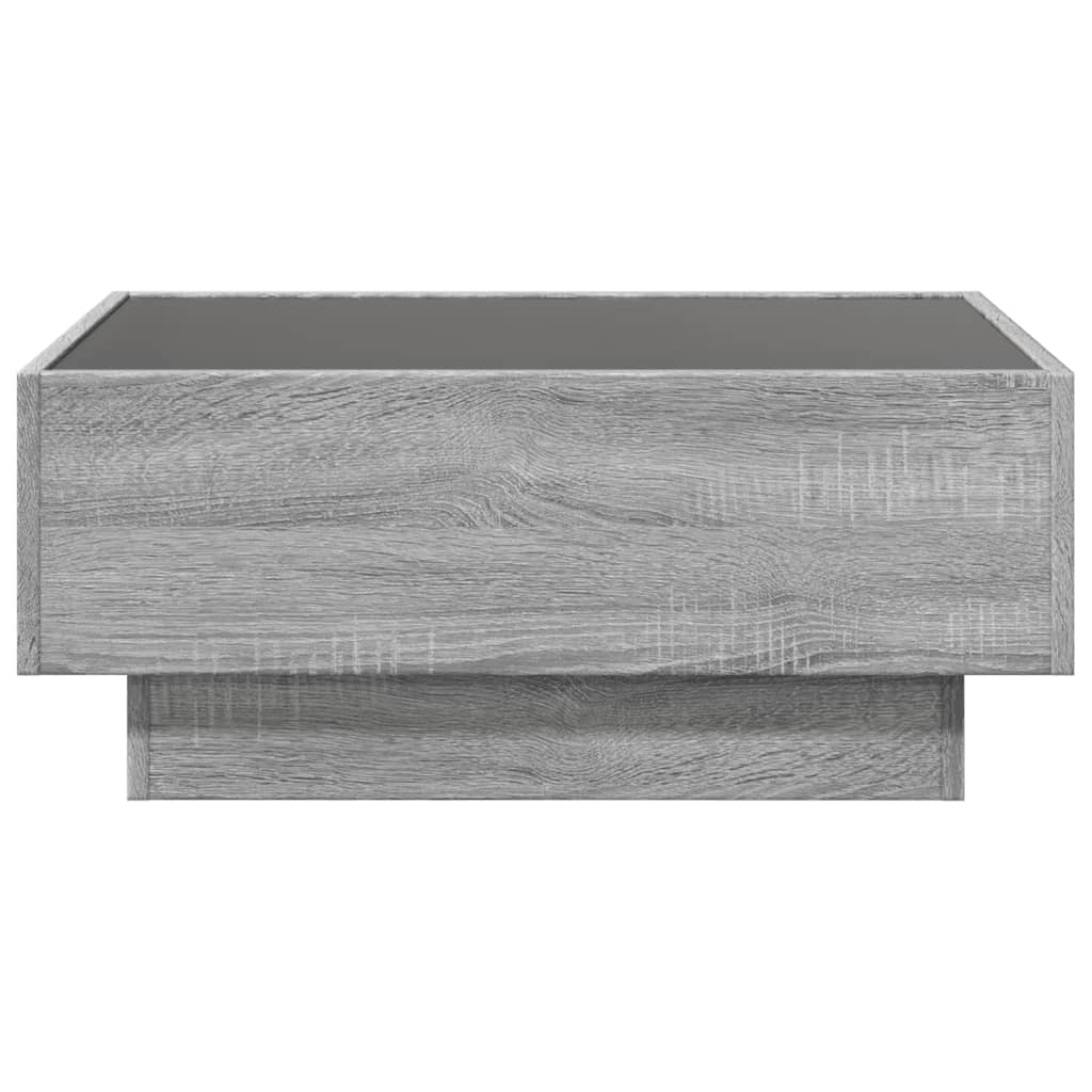 Tavolino Salotto con LED Grigio Sonoma 70x50x30 cm Multistrato 847516