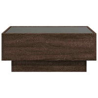Tavolino Salotto con LED-Tavolino da soggiorno-Tavolo Rovere Marrone 70x50x30 cm Multistrato