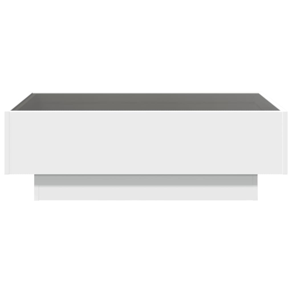 Tavolino Salotto con LED Bianco 90x50x30 cm Legno Multistrato 847518