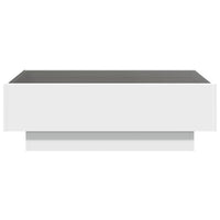 Tavolino Salotto con LED Bianco 90x50x30 cm Legno Multistrato 847518