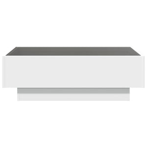 Tavolino Salotto con LED Bianco 90x50x30 cm Legno Multistrato 847518