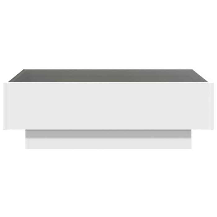 Tavolino Salotto con LED Bianco 90x50x30 cm Legno Multistrato 847518