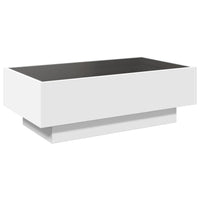 Tavolino Salotto con LED Bianco 90x50x30 cm Legno Multistrato 847518