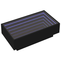 Tavolino Salotto con LED Nero 90x50x30 cm Legno Multistrato 847519