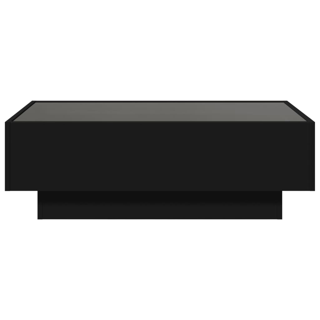 Tavolino Salotto con LED Nero 90x50x30 cm Legno Multistrato 847519