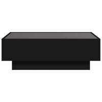 Tavolino Salotto con LED Nero 90x50x30 cm Legno Multistrato 847519