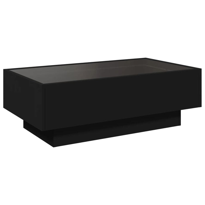 Tavolino Salotto con LED Nero 90x50x30 cm Legno Multistrato 847519