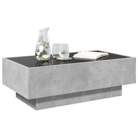 Tavolino Salotto con LED Grigio Cemento 90x50x30 cm Multistrato 847521
