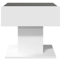 Tavolino Salotto con LED Bianco 50x50x45 cm Legno Multistrato 847525