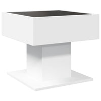 Tavolino Salotto con LED Bianco 50x50x45 cm Legno Multistrato 847525