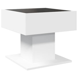 Tavolino Salotto con LED Bianco 50x50x45 cm Legno Multistrato 847525