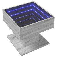 Tavolino Salotto con LED Grigio Sonoma 50x50x45 cm Multistrato 847530