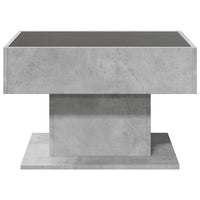 Tavolino Salotto con LED Grigio Cemento 70x50x45 cm Multistrato 847535