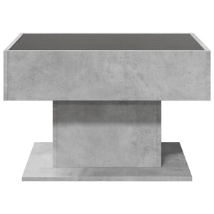 Tavolino Salotto con LED Grigio Cemento 70x50x45 cm Multistrato 847535