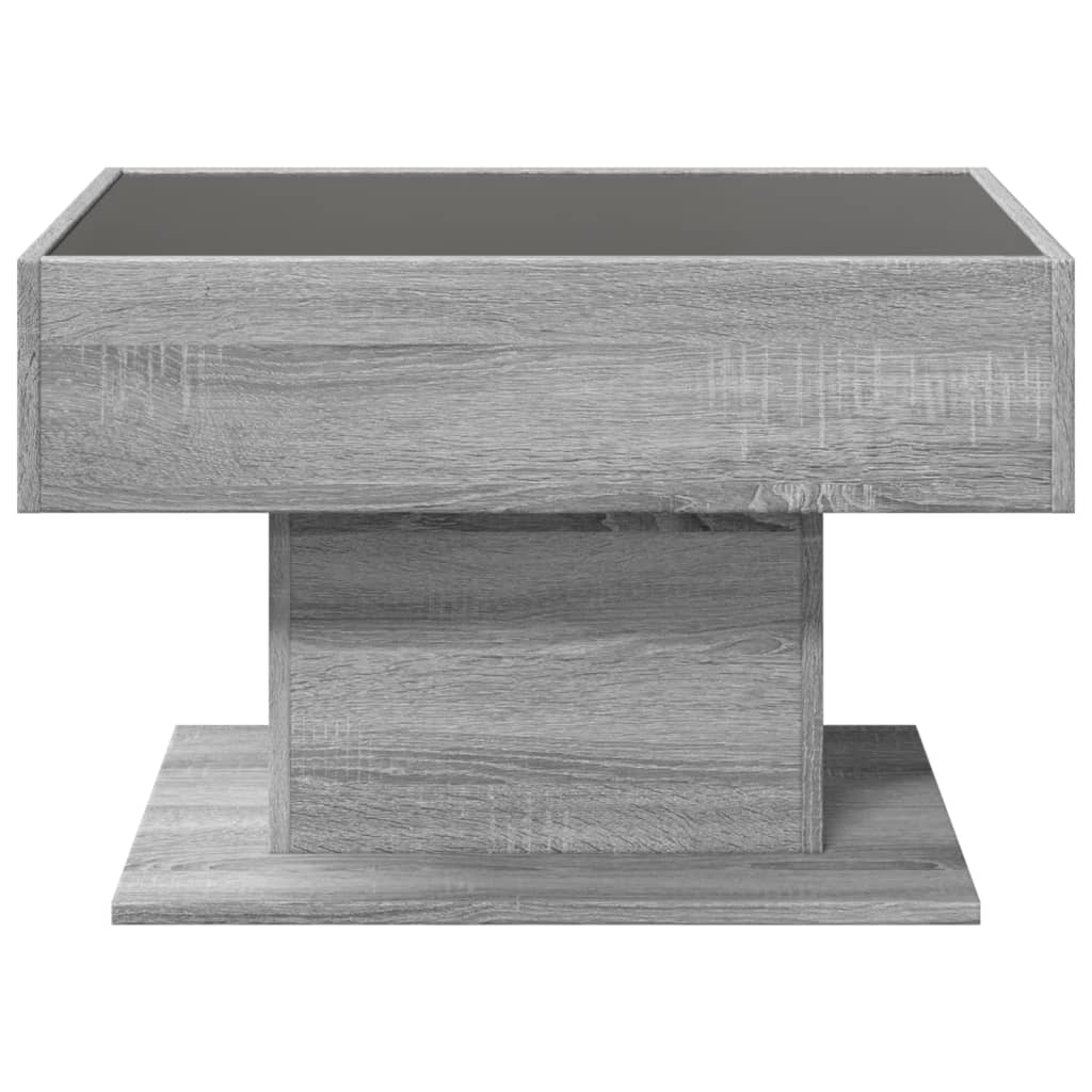 Tavolino Salotto con LED Grigio Sonoma 70x50x45 cm Multistrato 847537