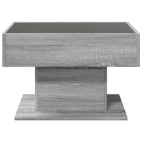 Tavolino Salotto con LED Grigio Sonoma 70x50x45 cm Multistrato 847537