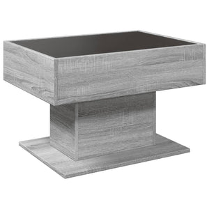 Tavolino Salotto con LED Grigio Sonoma 70x50x45 cm Multistrato 847537