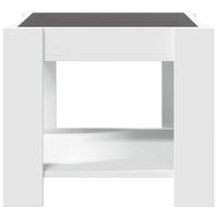 Tavolino Salotto con LED Bianco 53x53x45 cm Legno Multistrato 847539