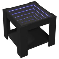 Tavolino Salotto con LED Nero 53x53x45 cm Legno Multistrato 847540