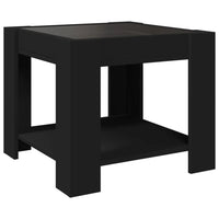 Tavolino Salotto con LED Nero 53x53x45 cm Legno Multistrato 847540