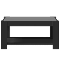 Tavolino Salotto con LED-Tavolino da soggiorno-Tavolo Nero 93x53x45 cm Legno Multistrato