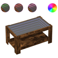 vidaXL Tavolino Salotto con LED Rovere Fumo 93x53x45 cm Multistrato