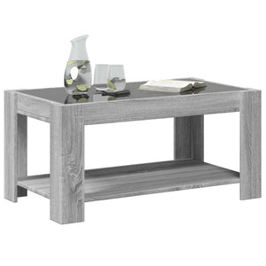 Tavolino Salotto con LED Grigio Sonoma 93x53x45 cm Multistrato 847558