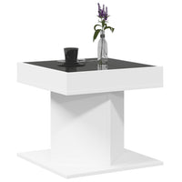 vidaXL Tavolino Salotto con LED Bianco 50x50x45 cm Legno Multistrato