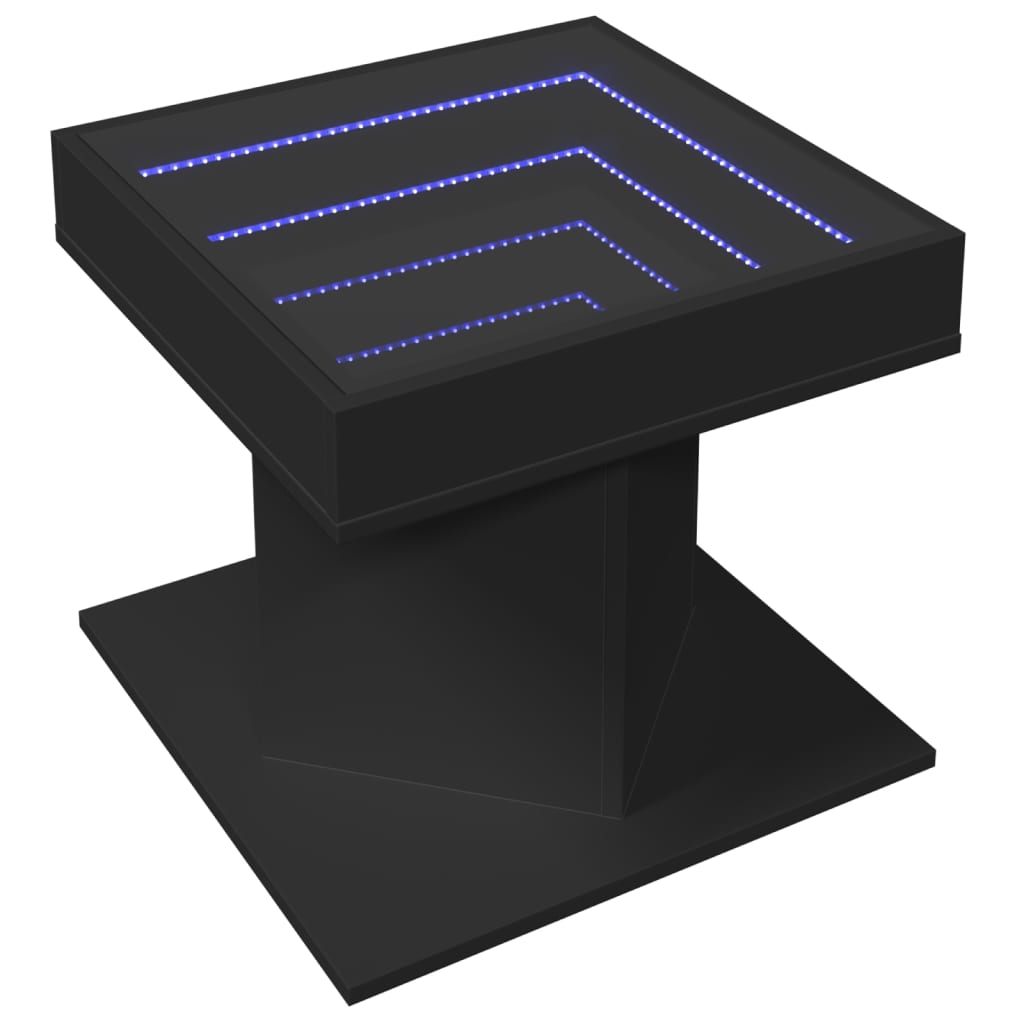 vidaXL Tavolino Salotto con LED Nero 50x50x45 cm Legno Multistrato