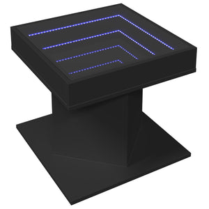 vidaXL Tavolino Salotto con LED Nero 50x50x45 cm Legno Multistrato