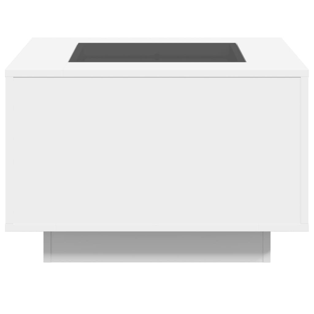 Tavolino Salotto con LED Bianco 60x60x40 cm Legno Multistrato 847567
