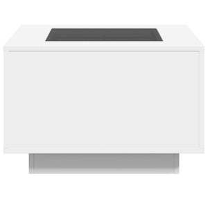 Tavolino Salotto con LED Bianco 60x60x40 cm Legno Multistrato 847567