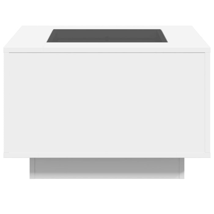 Tavolino Salotto con LED Bianco 60x60x40 cm Legno Multistrato 847567