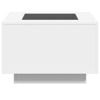 Tavolino Salotto con LED-Tavolino da soggiorno-Tavolo Bianco 60x60x40 cm Legno Multistrato