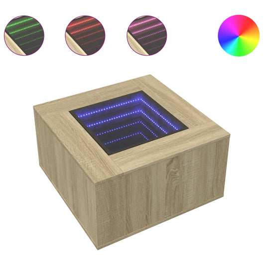 vidaXL Tavolino Salotto con LED Rovere Sonoma 60x60x40 cm Multistrato