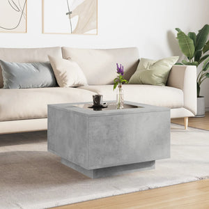 Tavolino Salotto con LED Grigio Cemento 60x60x40 cm Multistrato 847570