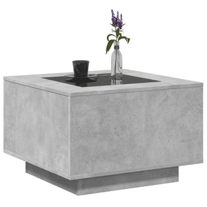 Tavolino Salotto con LED Grigio Cemento 60x60x40 cm Multistrato 847570