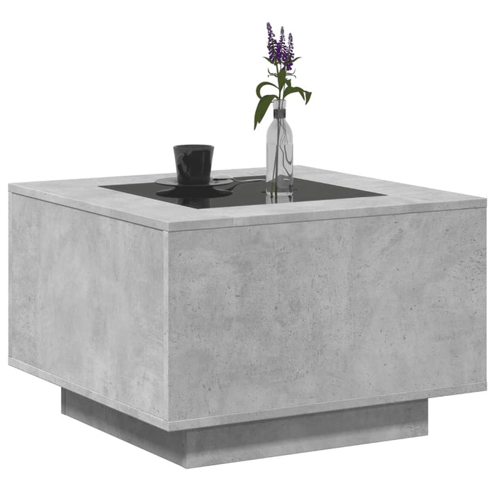 Tavolino Salotto con LED Grigio Cemento 60x60x40 cm Multistrato 847570