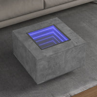 Tavolino Salotto con LED Grigio Cemento 60x60x40 cm Multistrato 847570