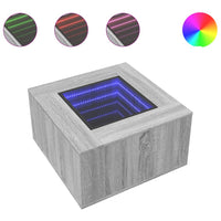 Tavolino Salotto con LED Grigio Sonoma 60x60x40 cm Multistrato 847572