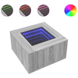 Tavolino Salotto con LED Grigio Sonoma 60x60x40 cm Multistrato 847572