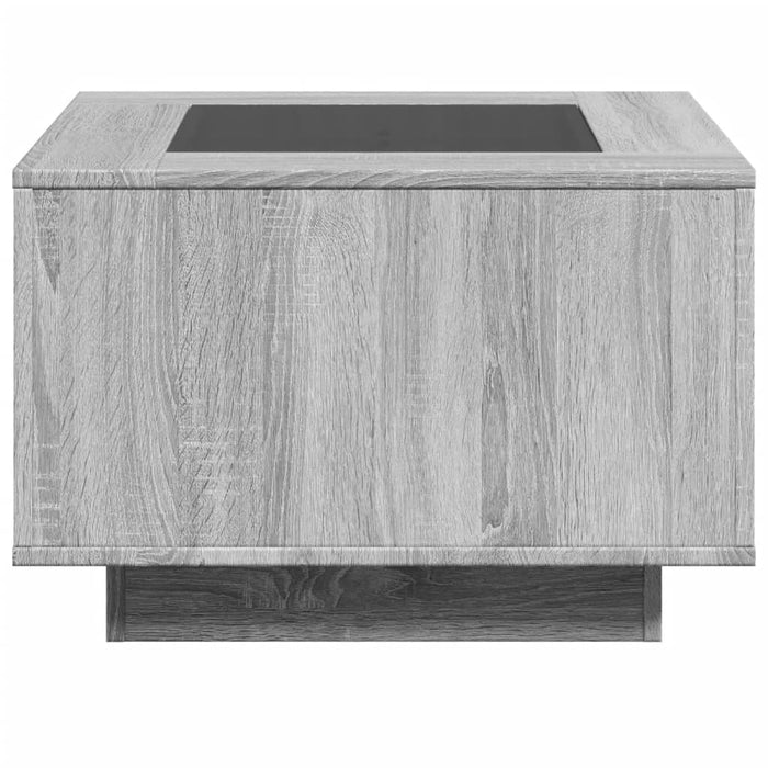 Tavolino Salotto con LED Grigio Sonoma 60x60x40 cm Multistrato 847572