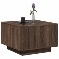 Tavolino Salotto con LED Rovere Marrone 60x60x40 cm Multistrato 847573