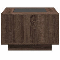 Tavolino Salotto con LED Rovere Marrone 60x60x40 cm Multistrato 847573