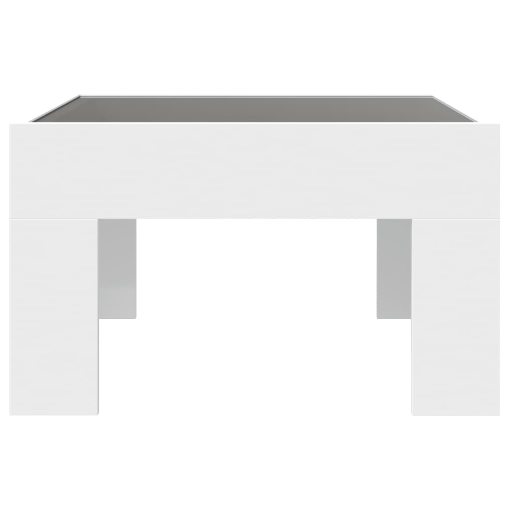 Tavolino da Salotto con LED Infinity Bianco 50x50x30 cm 847602